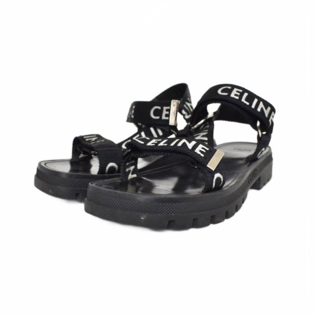 【中古】セリーヌ CELINE 22SS LEO STRAPPY SANDAL レオ ストラッピー サンダル 43 黒 ブラック 346742208C メンズ