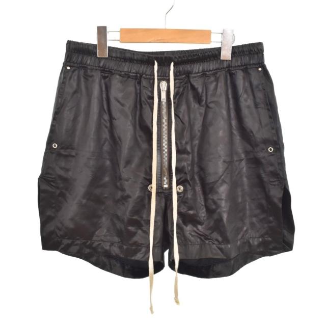 【中古】リックオウエンス Rick Owens 21AW ドローストリング サテン ショートパンツ 50 黒 ブラック RU02A5391-QLX