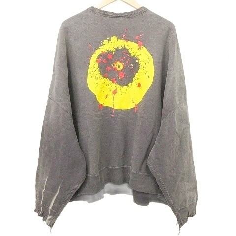 【中古】SAINTMICHAEL 24AW CP_CREW SWT SMILE スマイル スウェット トレーナー ダメージ加工 L SM-YS1-0000-C06_1