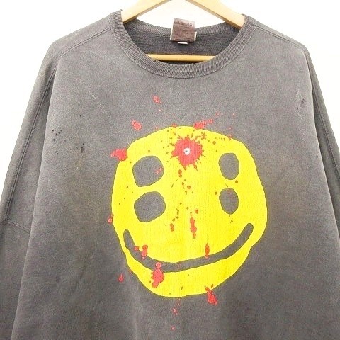 【中古】SAINTMICHAEL 24AW CP_CREW SWT SMILE スマイル スウェット トレーナー ダメージ加工 L SM-YS1-0000-C06_5