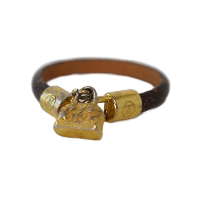 【中古】ルイヴィトン LOUIS VUITTON ブラスレ・アルマ ブレスレット モノグラムキャンバス ブラウン ゴールド M6220