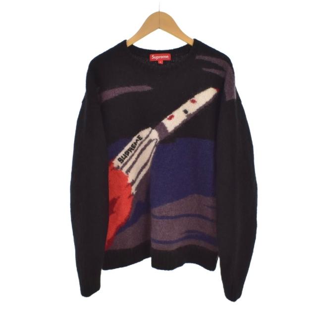 【中古】シュプリーム SUPREME 22FW Rocket Sweater ロケット ニット セーター 長袖 S 黒 ブラック メンズ