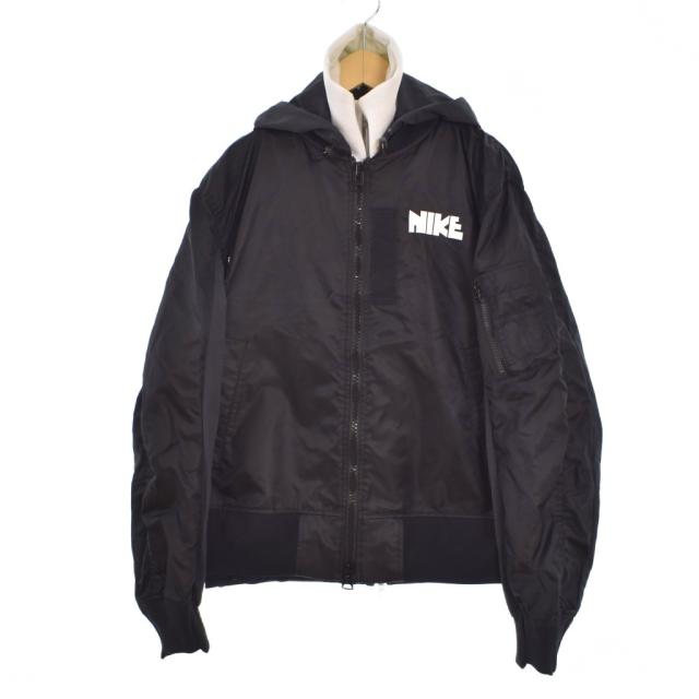 【中古】ナイキ NIKE サカイ sacai 21AW NRG LAYERED JKT レイヤード ボンバージャケット ブルゾン M 黒 CZ4697-010