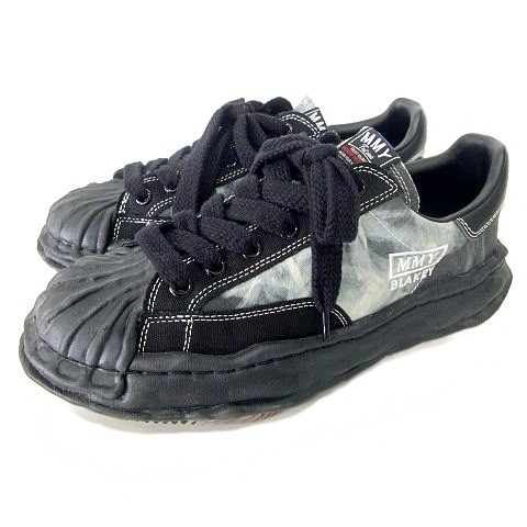 【中古】MIHARA YASUHIRO atmos エフアールアーツ FR2 BLAKEY LOW Smoking kills スニーカー 43 黒 ブラック ☆AA★