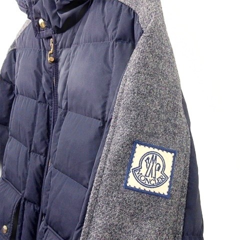 中古】モンクレール MONCLER ガムブルー GAMME BLEU ウール切替 ダウン
