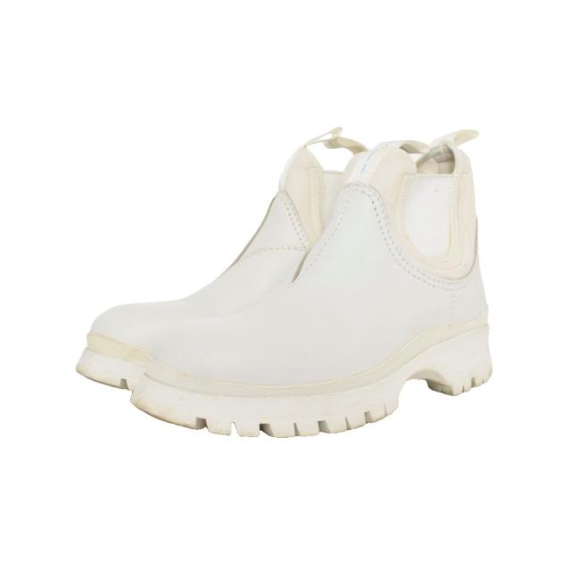 【中古】プラダ PRADA サイドゴアブーツ ショートブーツ 36 白 ホワイト ☆AA★ レディース