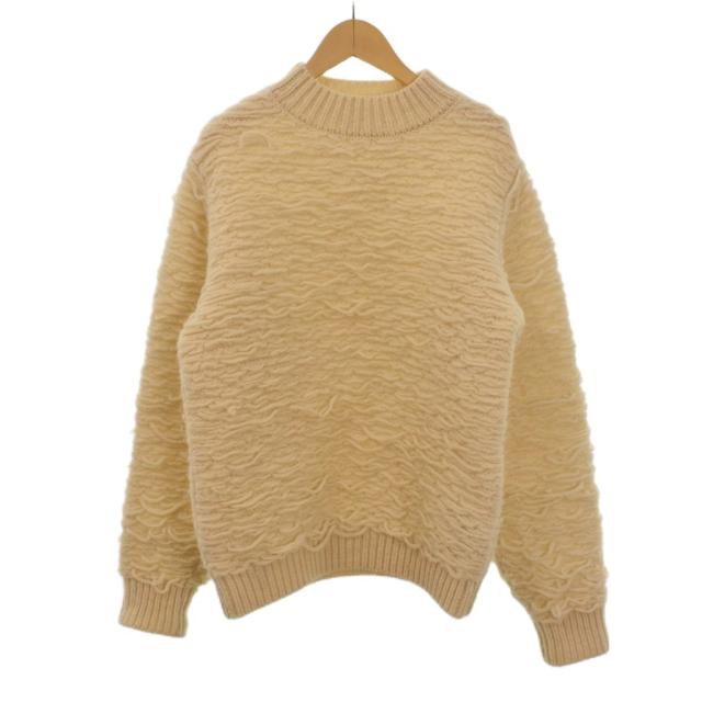 【中古】DRIES VAN NOTEN セーター ニット プルオーバー クルーネック ミドルゲージ 長袖 無地 S 白 アイボリー