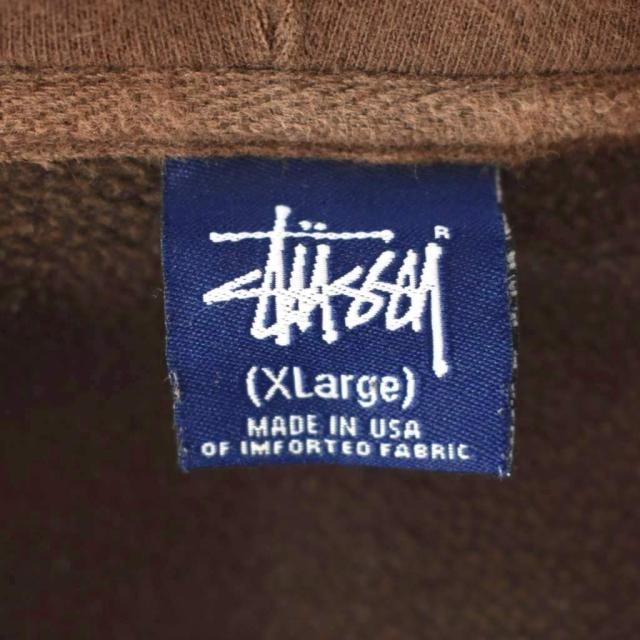 【中古】ステューシー STUSSY 90s パーカー フード 長袖 ロゴプリント プルオーバー ブラウン ネイビー XL メンズ_2