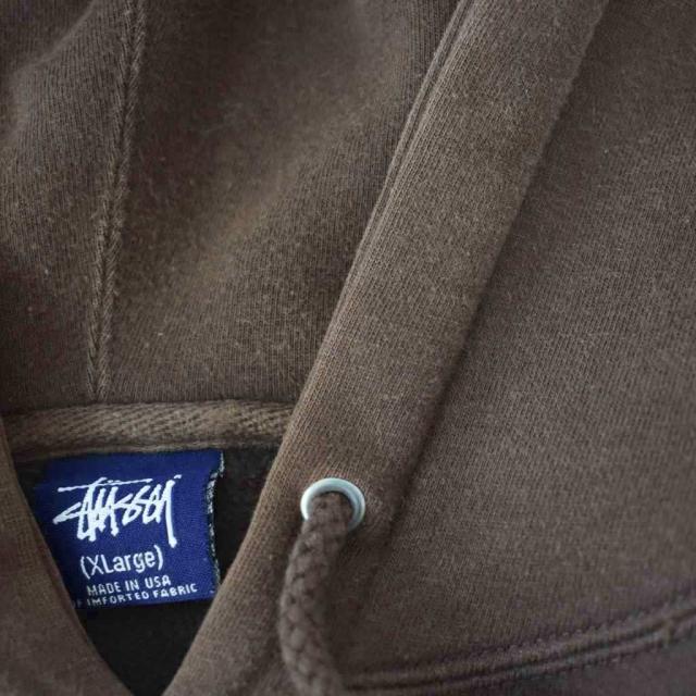 【中古】ステューシー STUSSY 90s パーカー フード 長袖 ロゴプリント プルオーバー ブラウン ネイビー XL メンズ_7