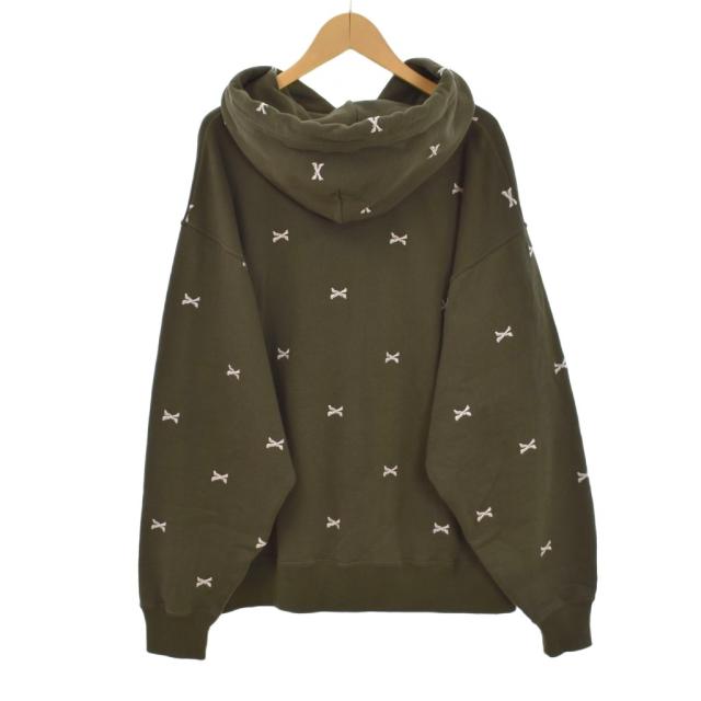 【中古】WTAPS 22AW ACNE HOODY CTPL TEXTILE クロスボーン刺繍 パーカー フード 2 カーキ 222ATDT-CSM26 メンズ_1