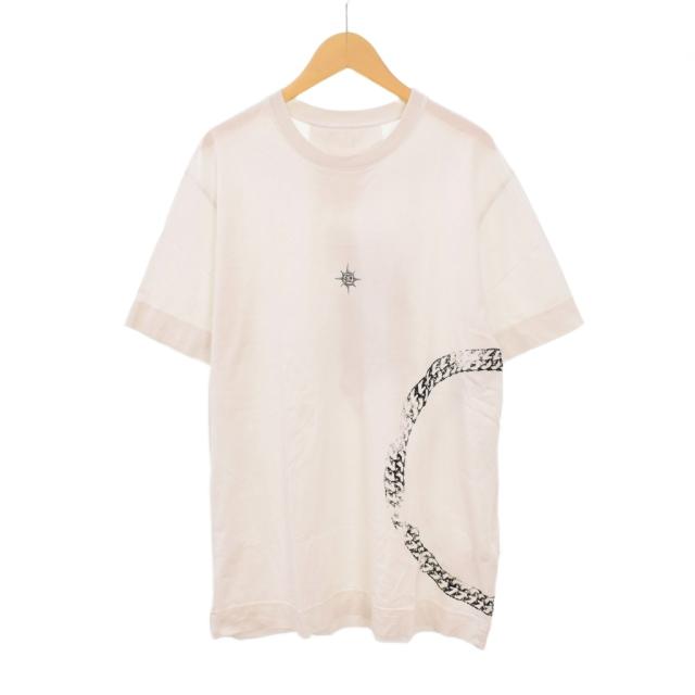 【中古】ジバンシィ GIVENCHY Tシャツ 半袖 プリント L 白 ホワイト BM713Z3Y6B ☆AA★