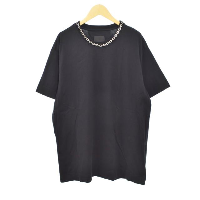 【中古】ジバンシィ GIVENCHY チェーンネック Tシャツ 半袖 M 黒 ブラック BM71453Y6B ☆AA★ メンズ