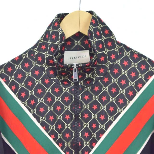 【中古】グッチ GUCCI 19AW GGスター オーバーサイズ ジャージー トラックジャケット S 黒 ブラック 575734 ☆AA★_4