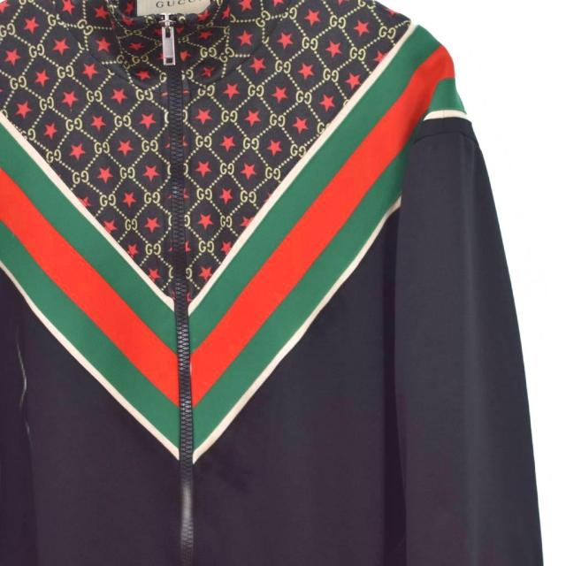 【中古】グッチ GUCCI 19AW GGスター オーバーサイズ ジャージー トラックジャケット S 黒 ブラック 575734 ☆AA★_5