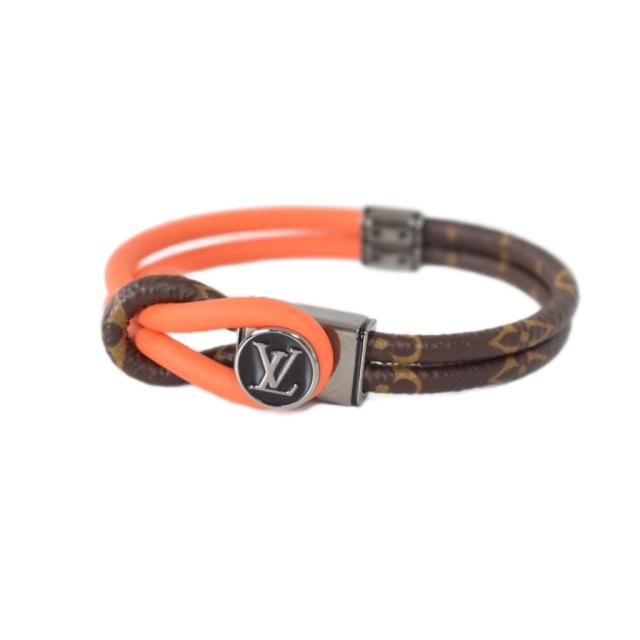 【中古】ルイヴィトン LOUIS VUITTON ブラスレ ループ イット ブレスレット バングル 茶 ブラウン オレンジ M8091