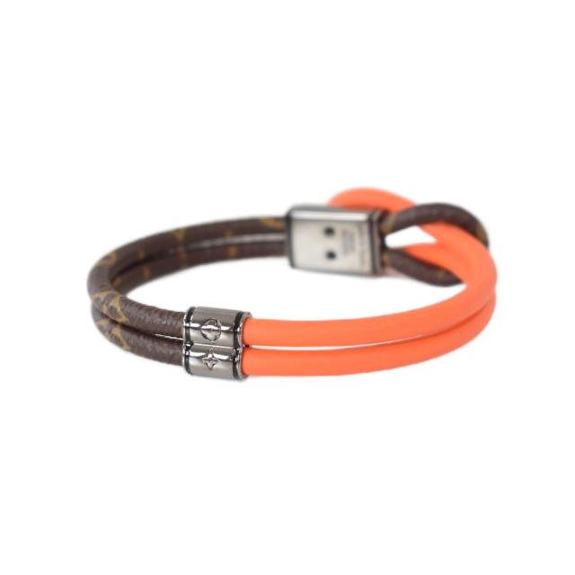 【中古】ルイヴィトン LOUIS VUITTON ブラスレ ループ イット ブレスレット バングル 茶 ブラウン オレンジ M8091_1
