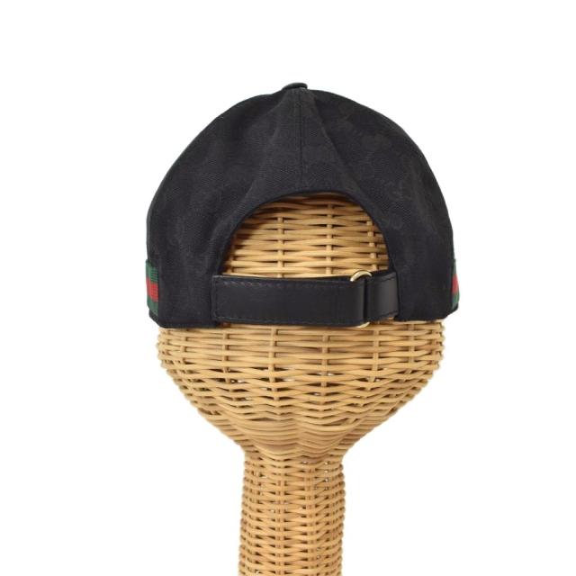 【中古】グッチ GUCCI GGキャンバス シェリーライン ベースボールキャップ M 黒 ブラック 601564 ☆AA★_3