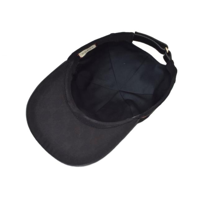 【中古】グッチ GUCCI GGキャンバス シェリーライン ベースボールキャップ M 黒 ブラック 601564 ☆AA★_4