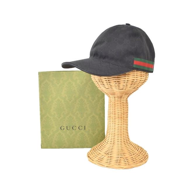 【中古】グッチ GUCCI GGキャンバス シェリーライン ベースボールキャップ M 黒 ブラック 601564 ☆AA★_8