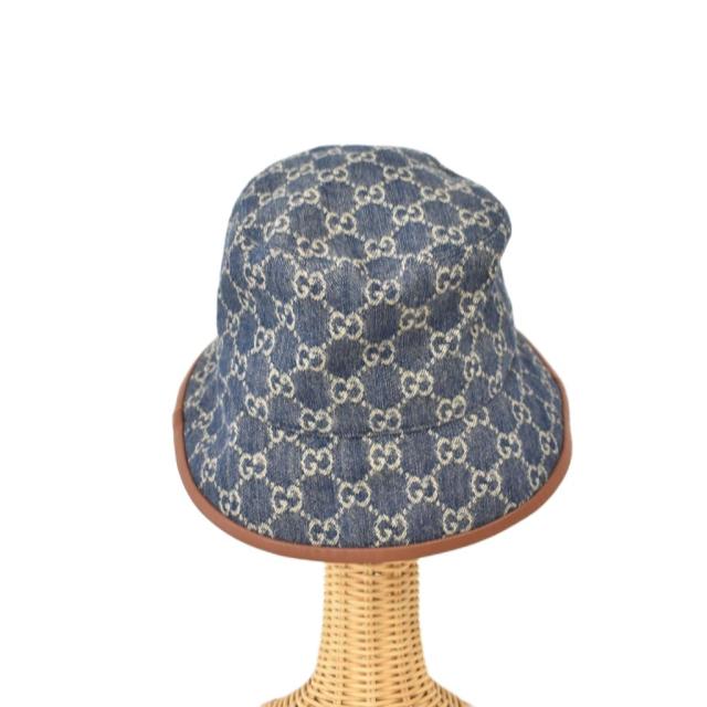 【中古】グッチ GUCCI GGキャンバス デニム バケットハット 帽子 L 青 ブルー 576371 ☆AA★ レディース_3