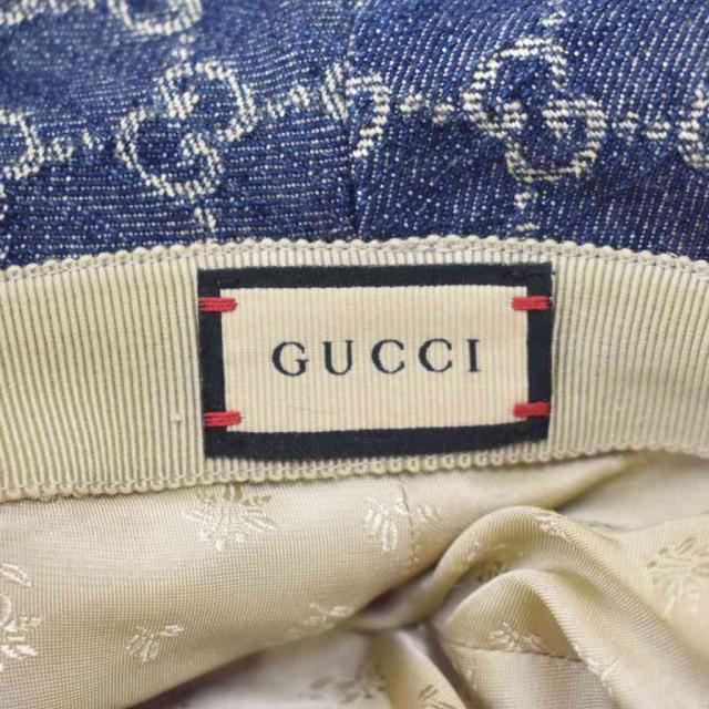 【中古】グッチ GUCCI GGキャンバス デニム バケットハット 帽子 L 青 ブルー 576371 ☆AA★ レディース_5