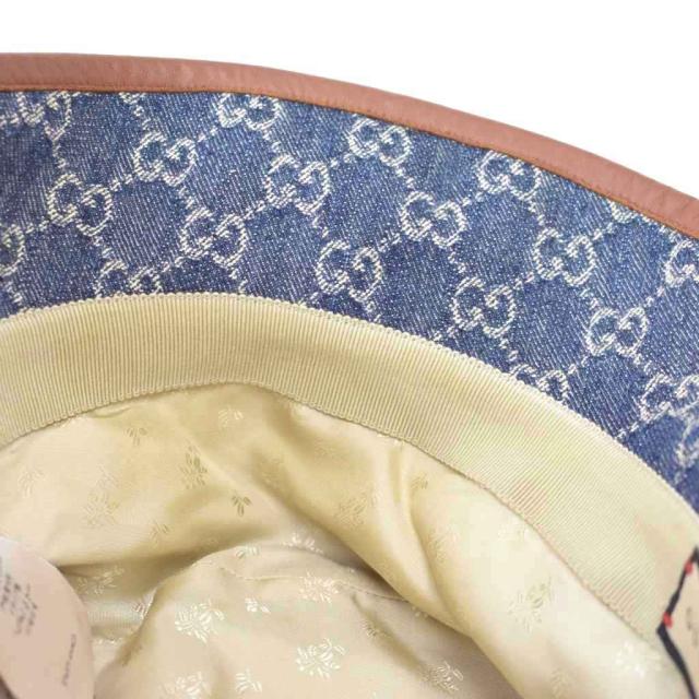 【中古】グッチ GUCCI GGキャンバス デニム バケットハット 帽子 L 青 ブルー 576371 ☆AA★ レディース_8