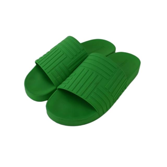 【中古】ボッテガヴェネタ BOTTEGA VENETA サンダル スライダー スライド SLIDER SLIDE ラバー グリーン 42 メンズ