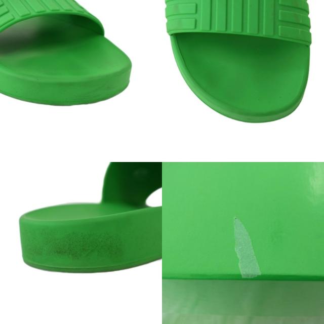【中古】ボッテガヴェネタ BOTTEGA VENETA サンダル スライダー スライド SLIDER SLIDE ラバー グリーン 42 メンズ