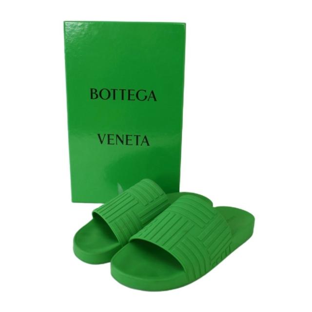 【中古】ボッテガヴェネタ BOTTEGA VENETA サンダル スライダー スライド SLIDER SLIDE ラバー グリーン 42 メンズ