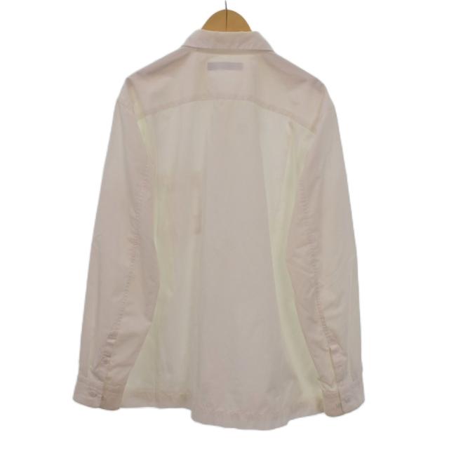 【中古】ISSEY MIYAKE シャツ 長袖 襟付き 無地 フロントボタン 胸ポケット 2 白 ホワイト ME83FJ250 メンズ_1