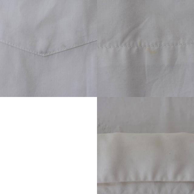 【中古】ISSEY MIYAKE シャツ 長袖 襟付き 無地 フロントボタン 胸ポケット 2 白 ホワイト ME83FJ250 メンズ_8