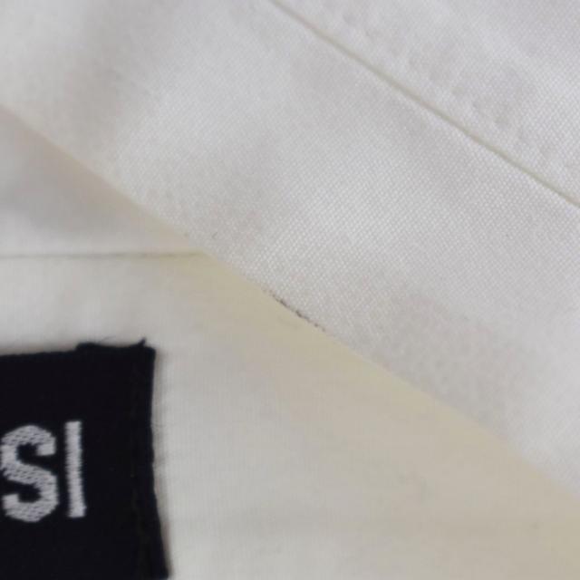 【中古】ISSEY MIYAKE シャツ 長袖 ノーカラー 胸ポケット 無地 フロントボタン 日本製 L 白 ME43-FJ303 メンズ_4