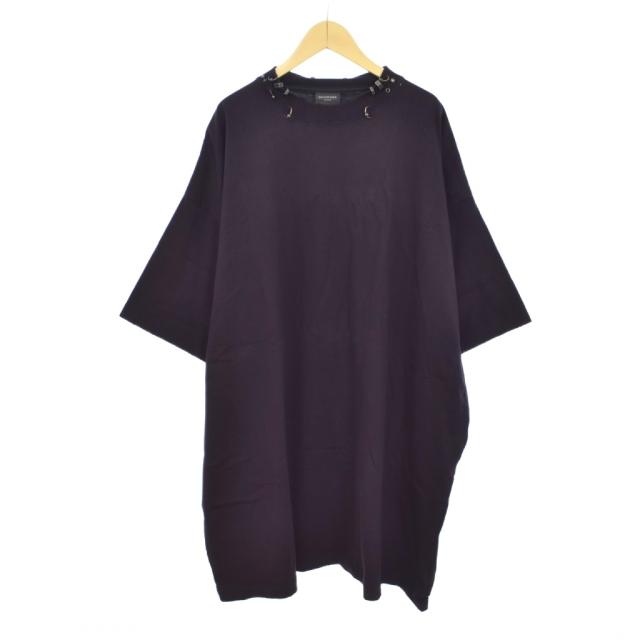 【中古】バレンシアガ BALENCIAGA 23AW Pierced T-Shirt ボディーピアス Tシャツ 半袖 ダメージ加工 5 紫 761460