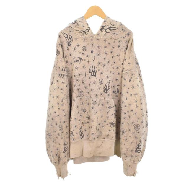【中古】セントマイケル SAINTMICHAEL Dr.Woo 25SS DW_HOODIE パーカー フーディー ダメージ加工 XL SM-HR8-0000-C42