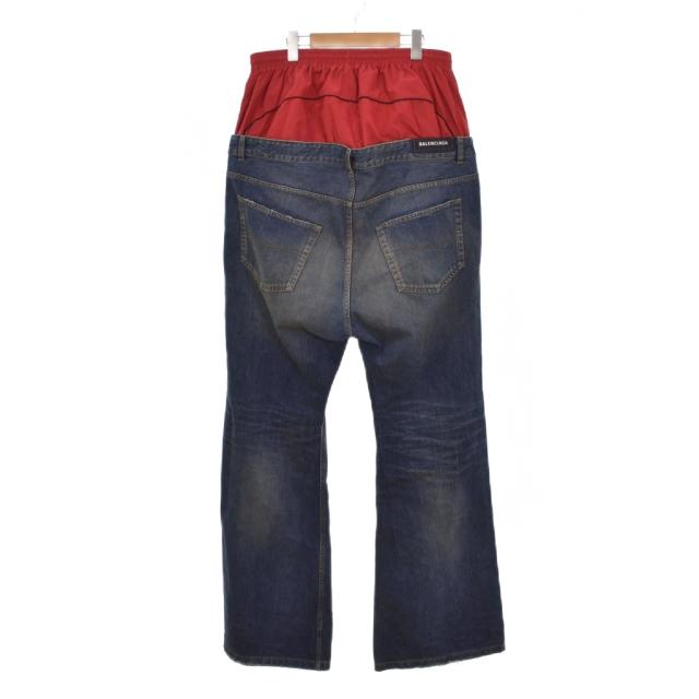 【中古】バレンシアガ BALENCIAGA 24SS レイヤード デニムパンツ ジーンズ XL 青 ブルー 814224 ☆AA★ メンズ_1