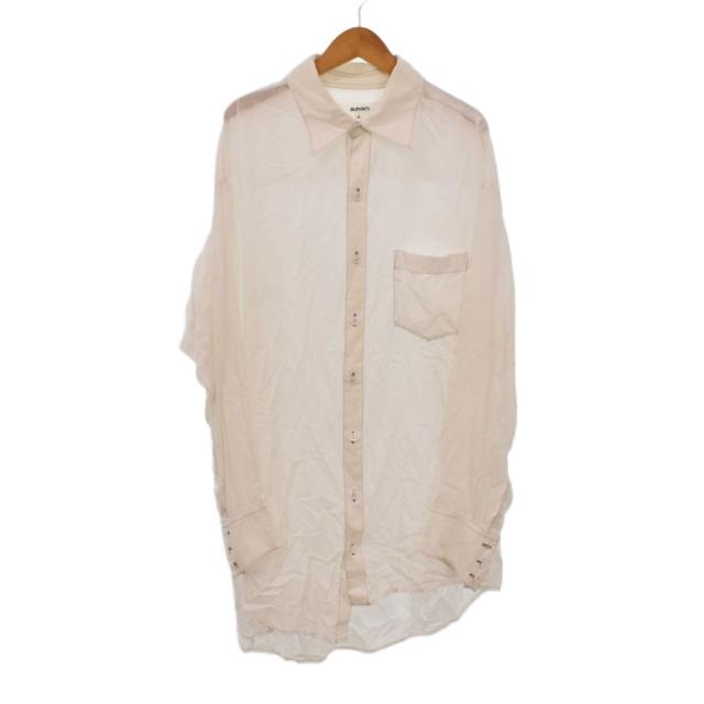 【中古】サルバム sulvam Round hem over shirt ラウンドヘム オーバーシャツ 長袖 S 白 ホワイト SP-B08-010