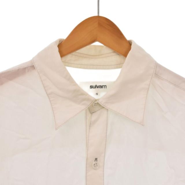 【中古】サルバム sulvam Round hem over shirt ラウンドヘム オーバーシャツ 長袖 S 白 ホワイト SP-B08-010_3