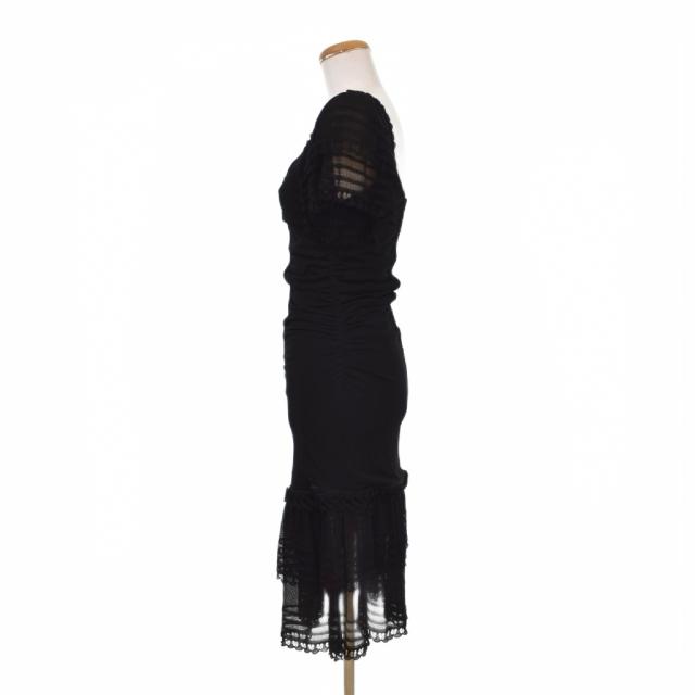 【中古】シャネル CHANEL ワンピース 半袖 ロング タイト 38 黒 ブラック P30232K00356 レディース_2