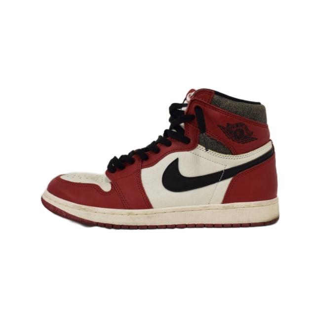 【中古】NIKE Air Jordan 1 High OG "Lost &amp; Found/Chicago" ジョーダンワン シカゴ ハイカットスニーカー US9 赤