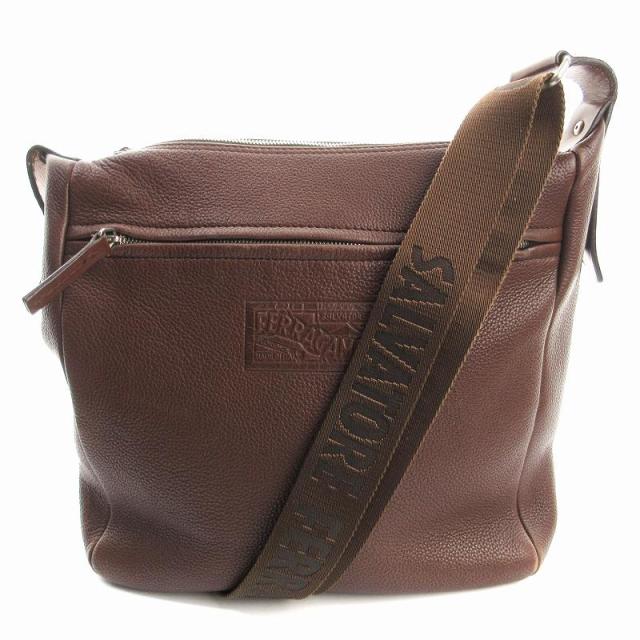 【中古】サルヴァトーレフェラガモ Salvatore Ferragamo ショルダーバッグ ワンショルダー レザー ロゴ押印 茶の通販は