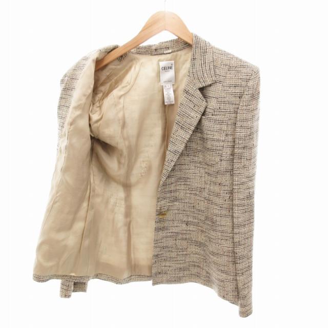 中古】セリーヌ CELINE ヴィンテージ テーラードジャケット ツイード