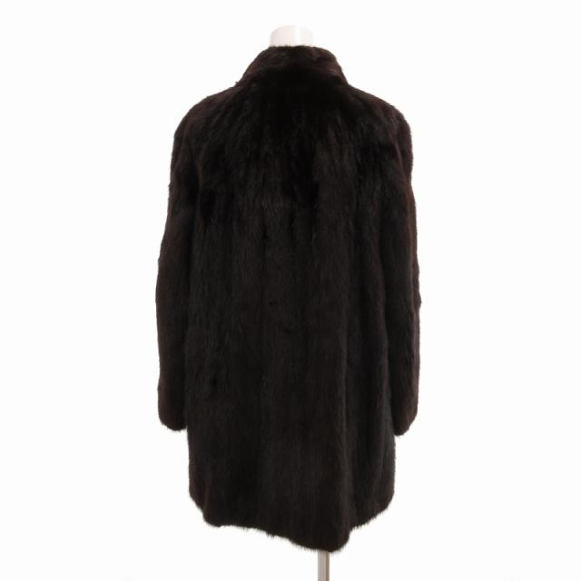 中古】ROTINY ミンクファー ハーフコート 毛皮 11 L 茶 ダークブラウン