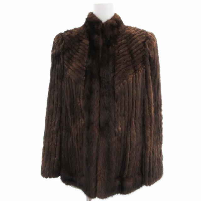 【中古】ファーコート ミンク ショート丈 11 茶 ブラウン /OU レディース