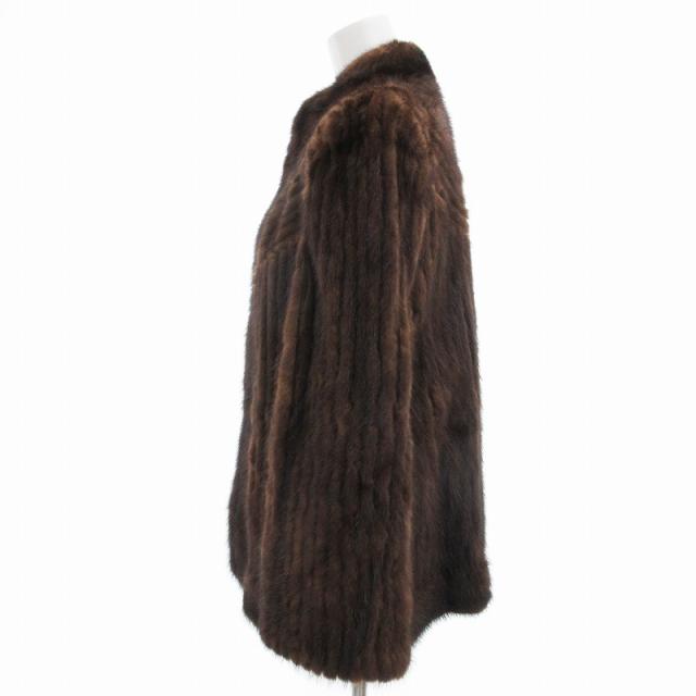 EMBA 毛皮 フォックスファー マキシ丈 ロング ファーコート 茶