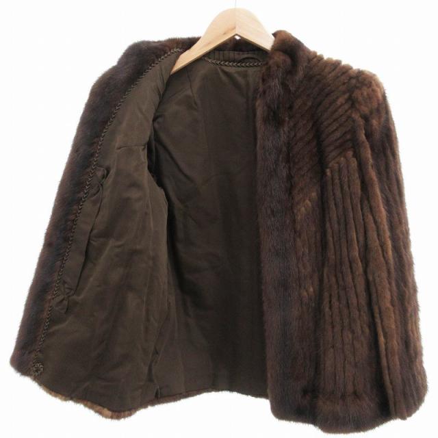 中古】ファーコート ミンク ショート丈 11 茶 ブラウン /OU レディース