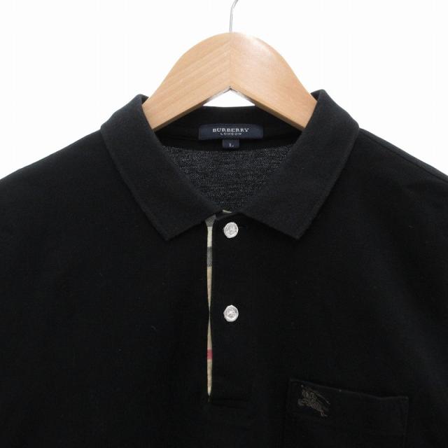 BURBERRY LONDON ポロシャツ ブラック S BURBERRY バーバリー