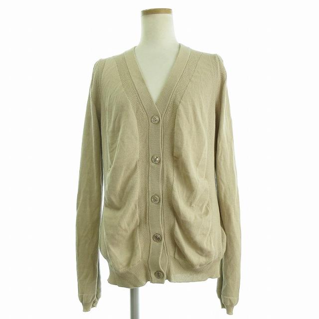 【中古】マルタンマルジェラ 1 Martin Margiela 1 カーディガン ニット Vネック 長袖 S イタリア製 ベージュ