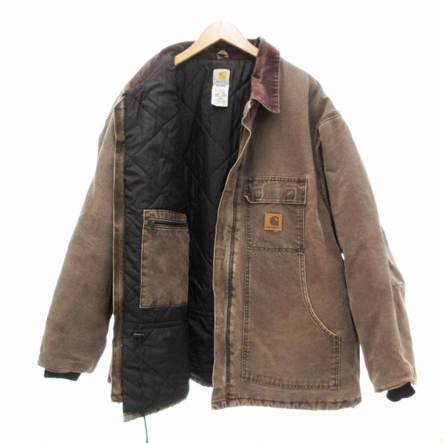 【中古】カーハート carhartt トラディショナルコート ジャケット ブルゾン ダック生地 ジップアップ 3XL 茶_2