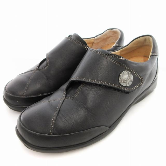 未使用に近い フィンコンフォート レザーシューズ ストラップ ブラック ドイツ製 未使用に近い フィンコンフォート レザーシューズ ストラップ