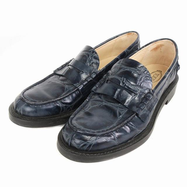☆新品☆TOD'S トッズ クロコ型押し レザー ローファー サイズ40 黒